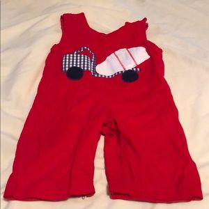 Boys smock cement truck